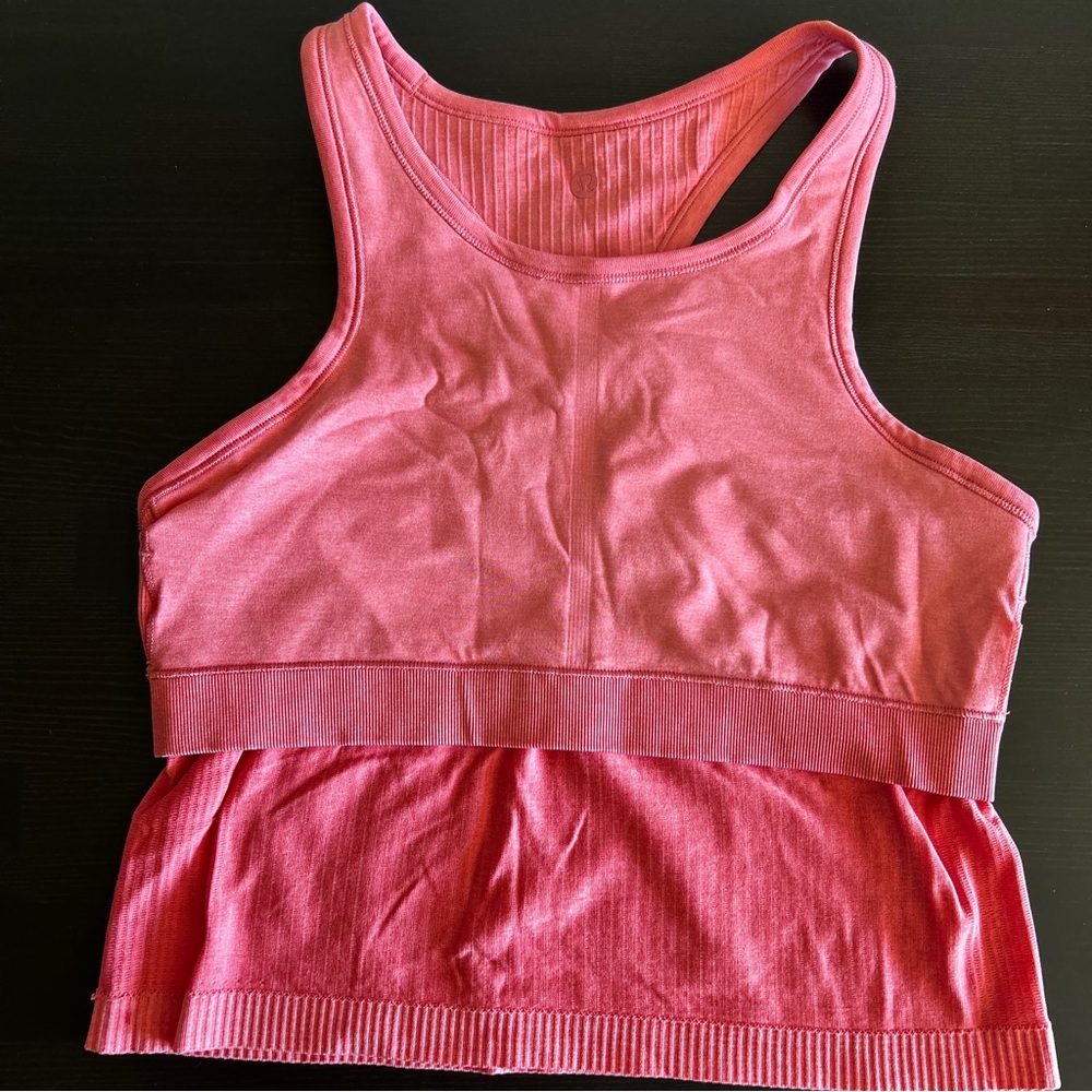 Lululemon Ebb to Street Cropped Racerback Tank—Sakura Pink (size 10) - Picture 4 of 5